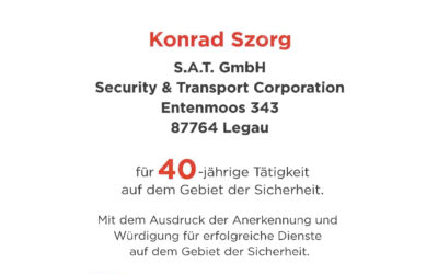 40 Jahre im Dienst der Sicherheit – BDSW ehrt Konrad Szorg